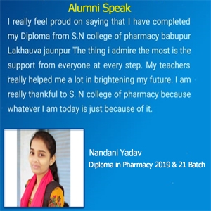 Nandani Yadav (Alumni Speak)
D.Pharma (Batch 2019-21) 